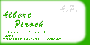 albert piroch business card